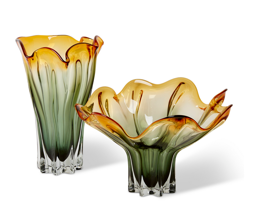 30cm Amber Renee Glass Vase — view 2
